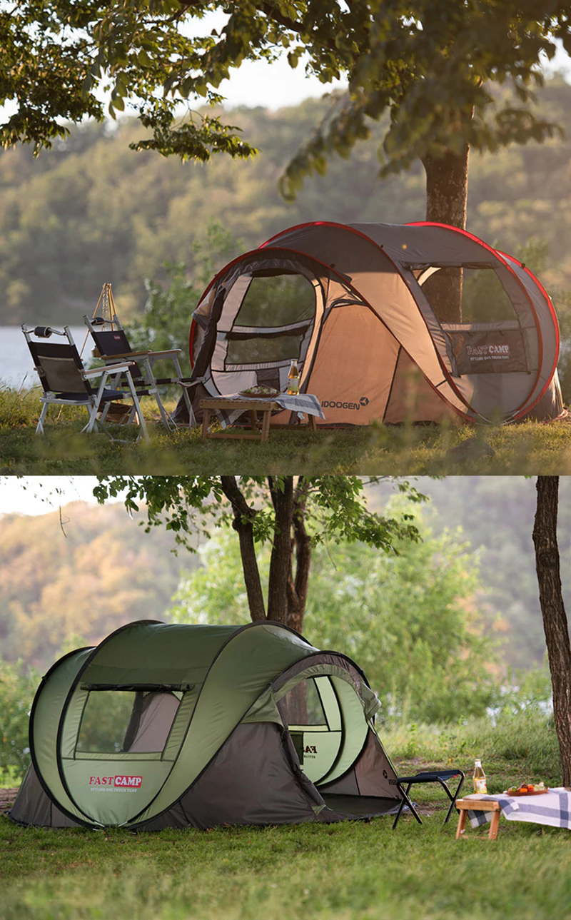 Cheap Goat Tents Pop Up Automatic Speed Open 3 4 Person Ultralarge Anti UV Self driving Tour Park Playing Camping Tent Beach Tent Tents 